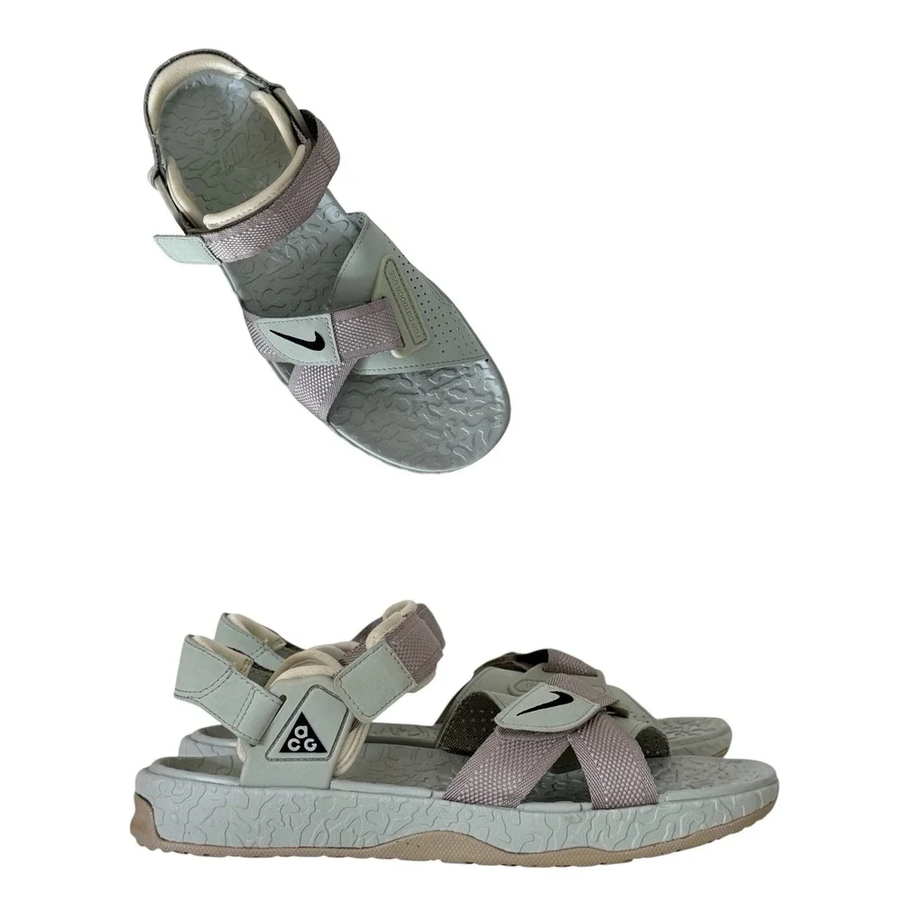 Nike ACG Air Deschutz Sandals Cream Black DC9093-200 Size Women's 8 Men's 6